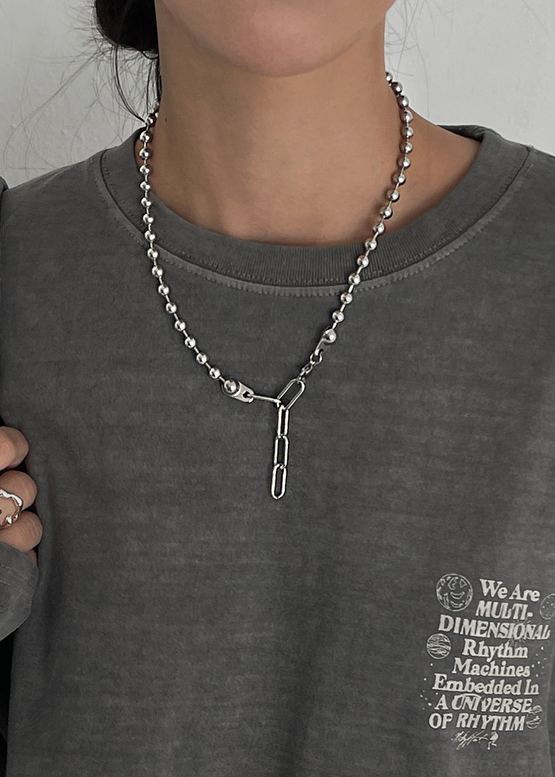 [unisex_surgical] ball chain necklace