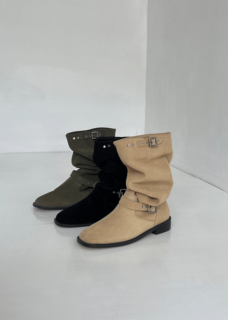 peanut suede wrinkle boots (3c)