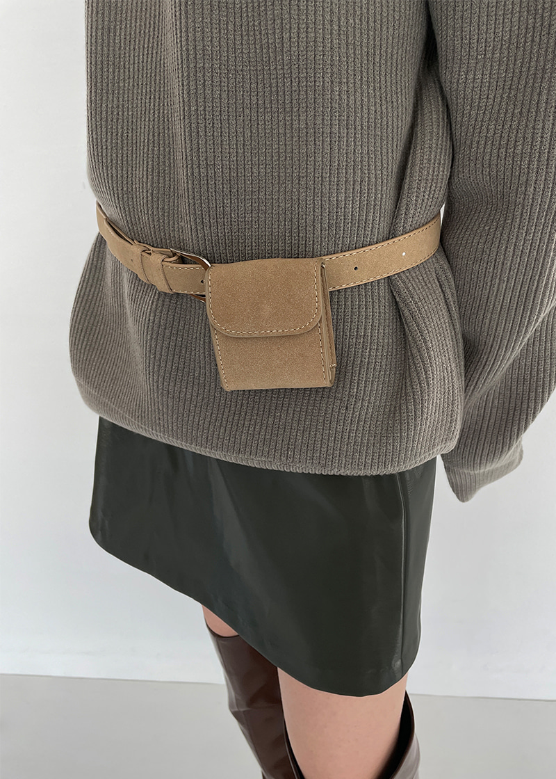 suede twoway mini belt bag