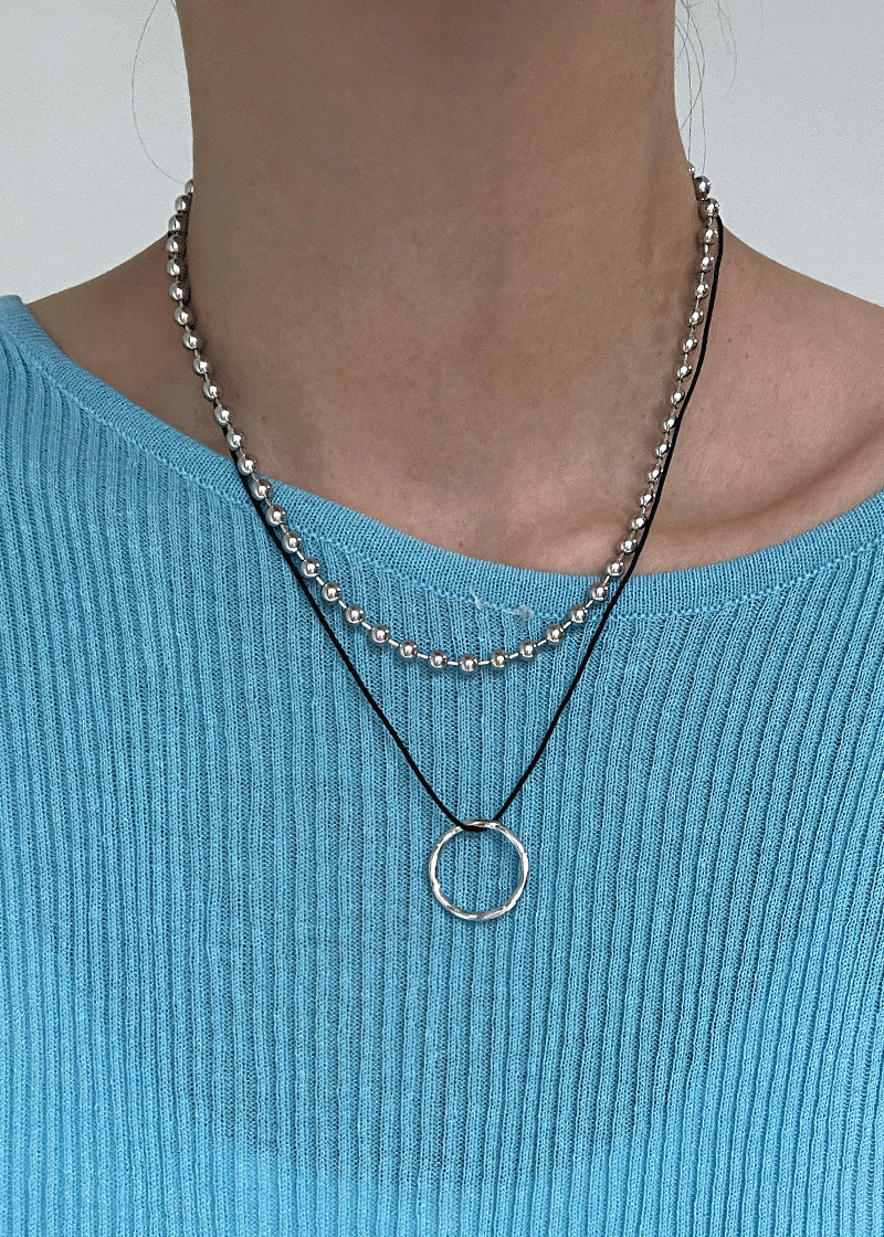 ring pendent layered necklace
