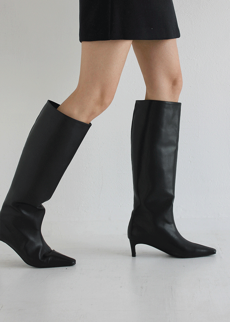 [일시품절] feminine wide heel boots (2c)