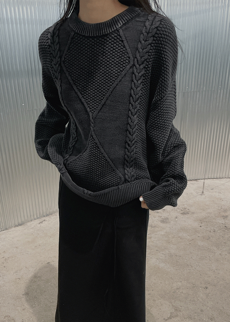 [unisex] pigment cable knit (3c)