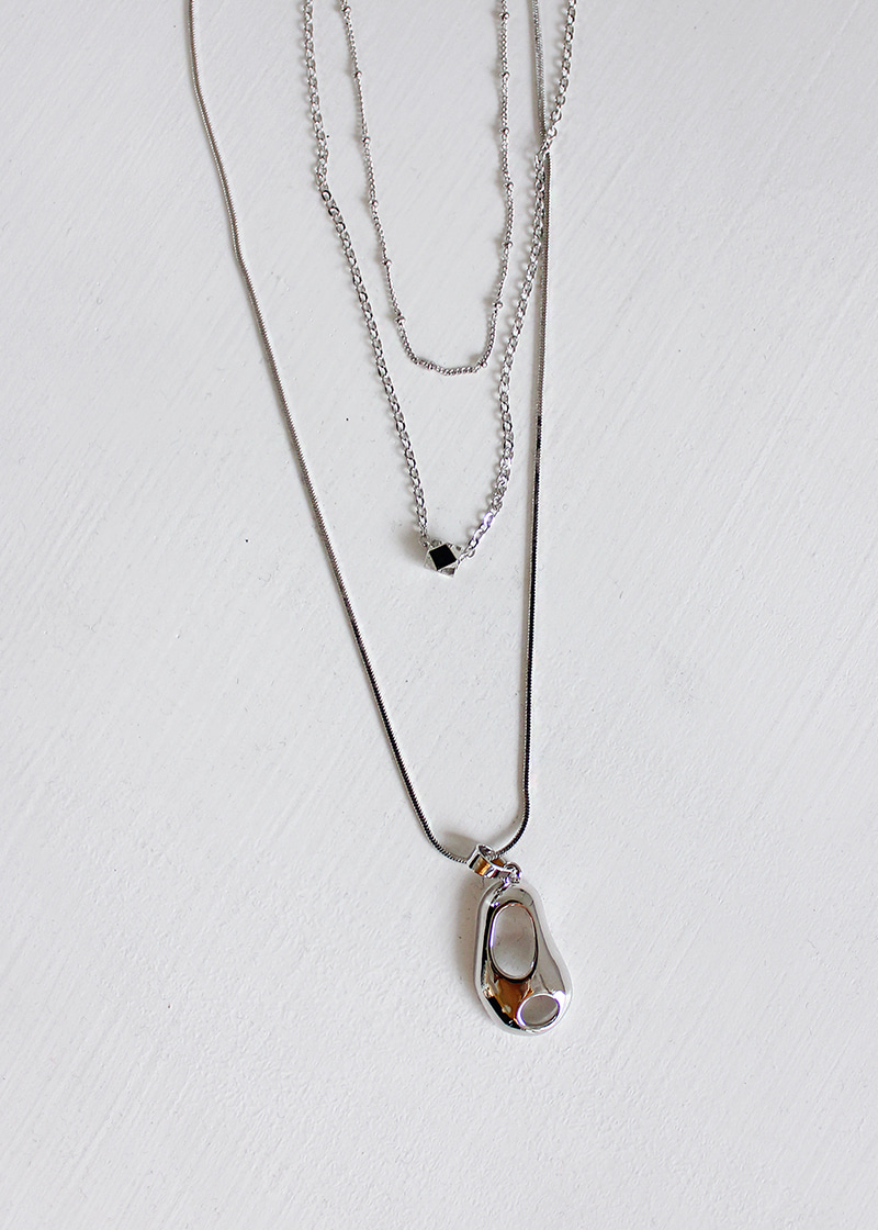 pebble 3 piece layered necklace