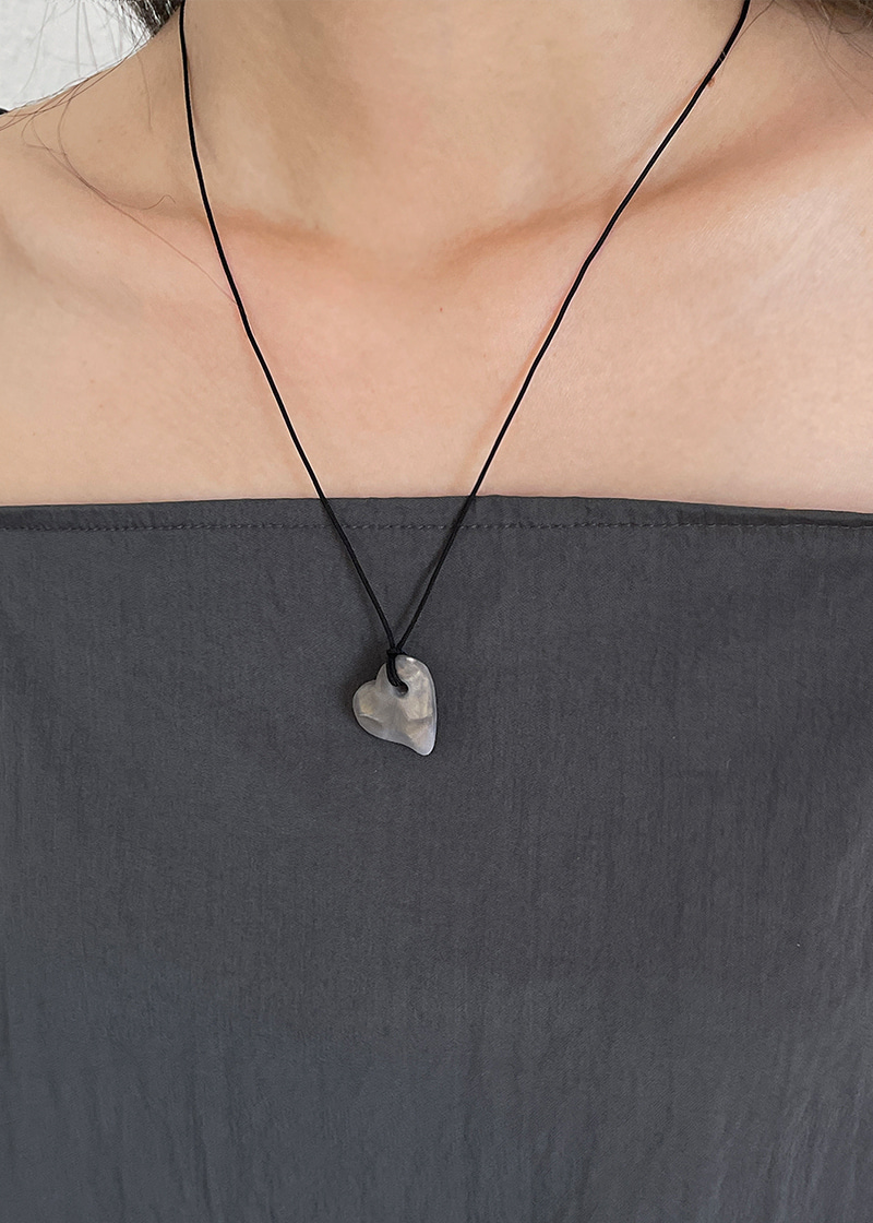 heart stone marble necklace (2c)