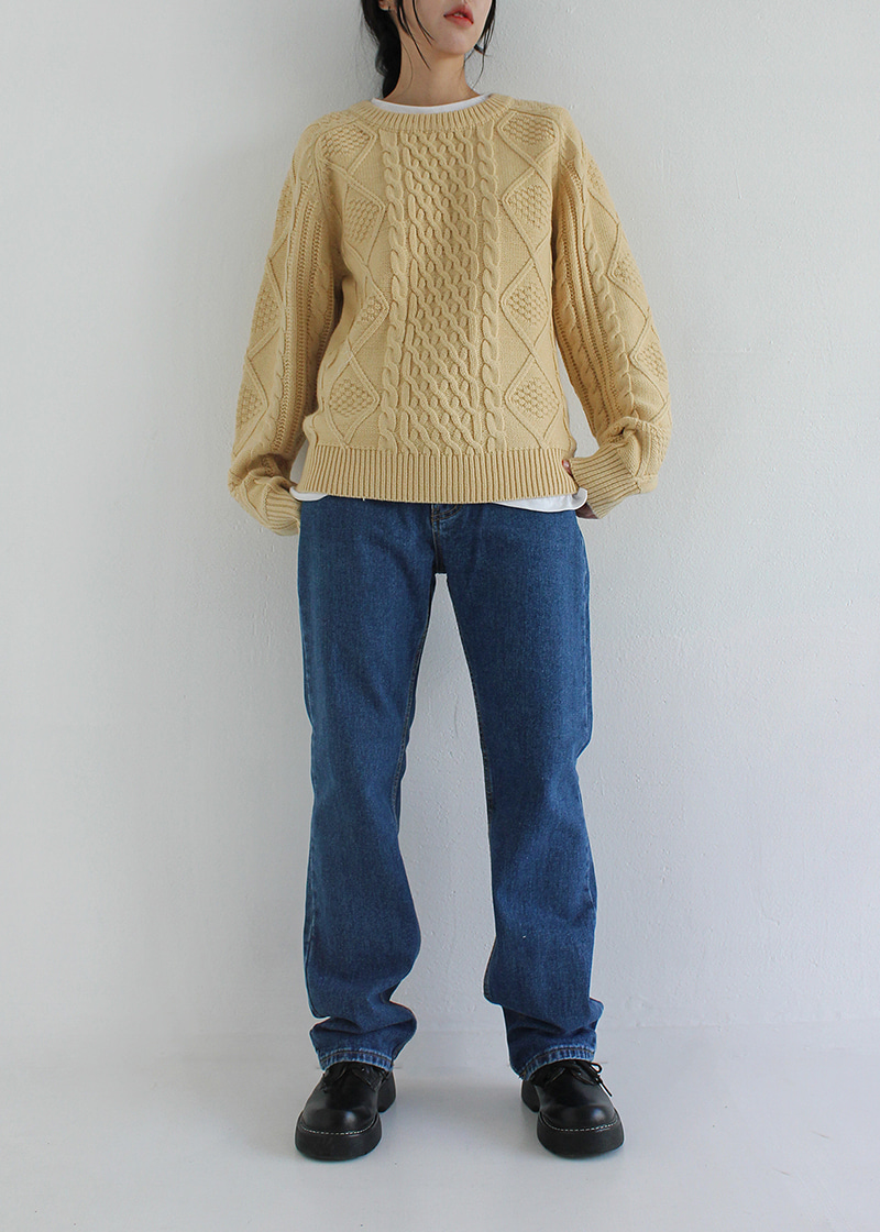 wool round twist knit (4c)